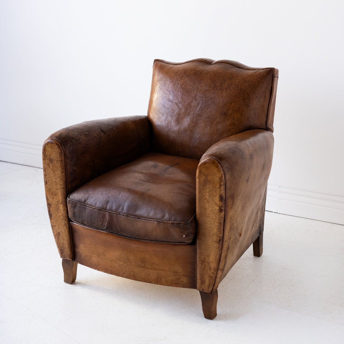 Vintage Leather Club Chair - elsie green - furniture