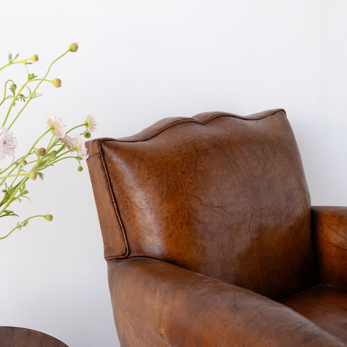 Vintage Leather Club Chair - elsie green - furniture