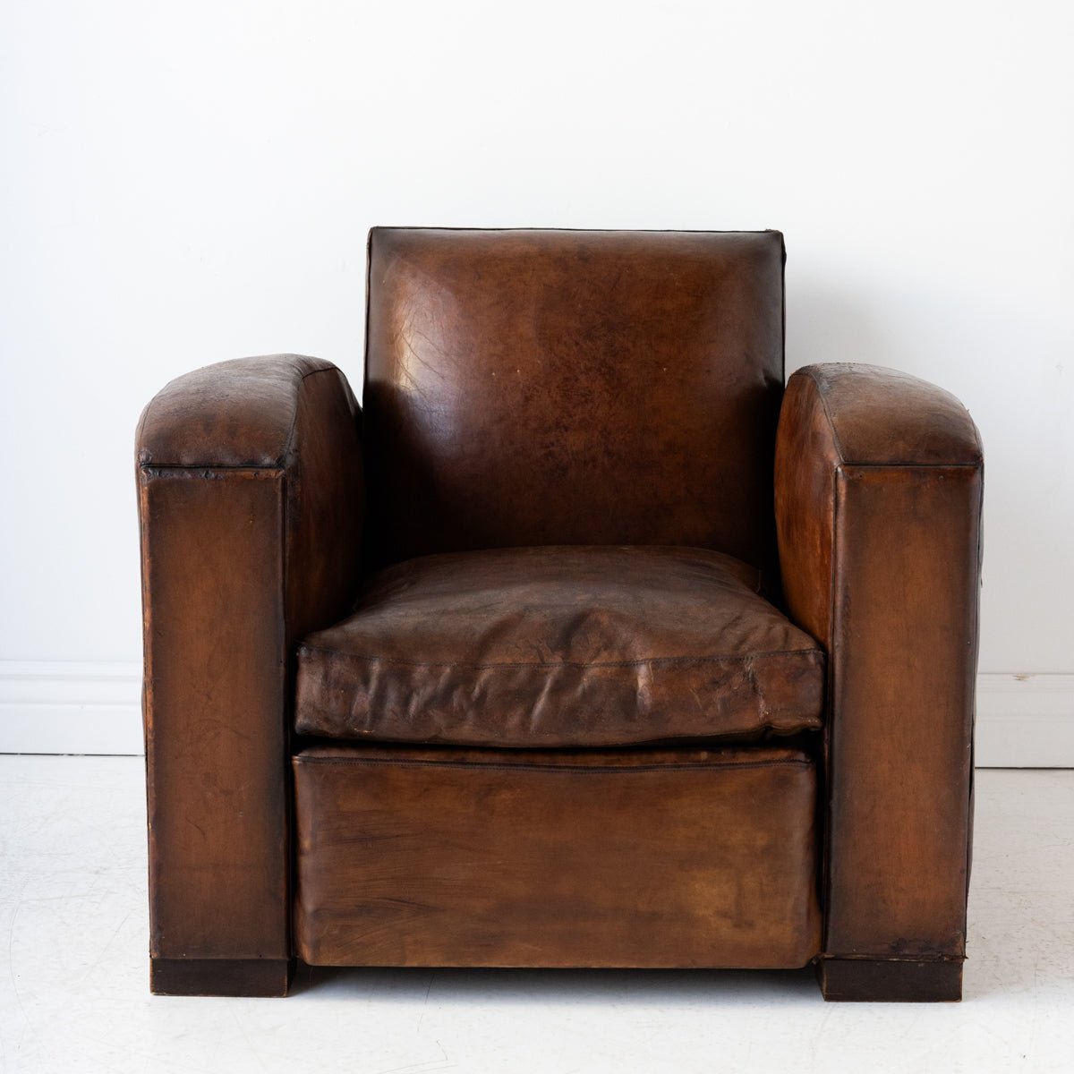 Vintage Leather Club Chair - elsie green - furniture
