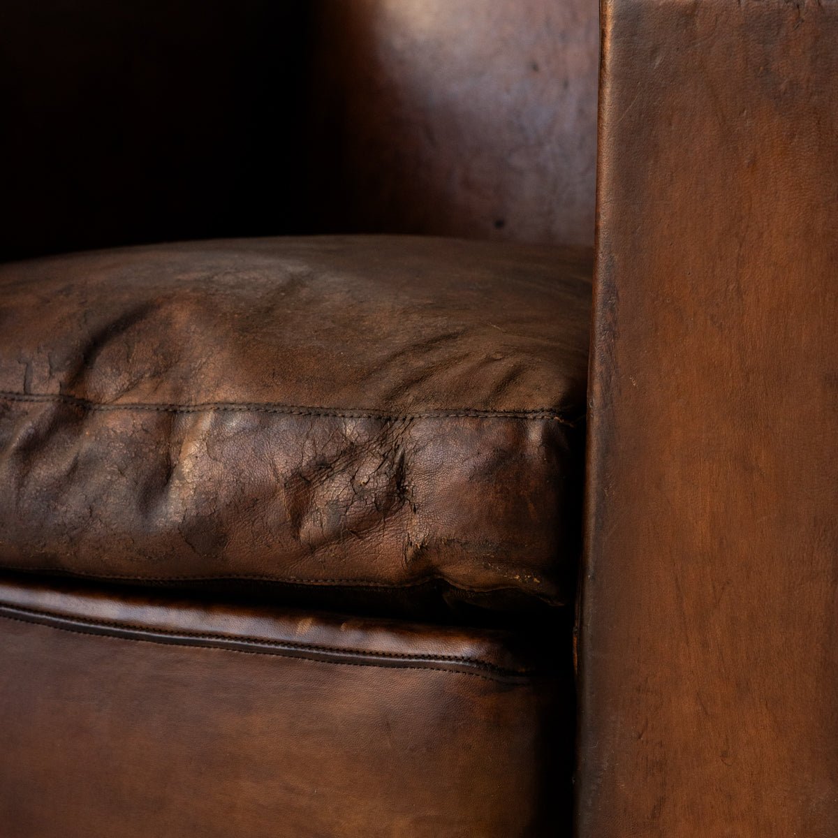 Vintage Leather Club Chair - elsie green - furniture