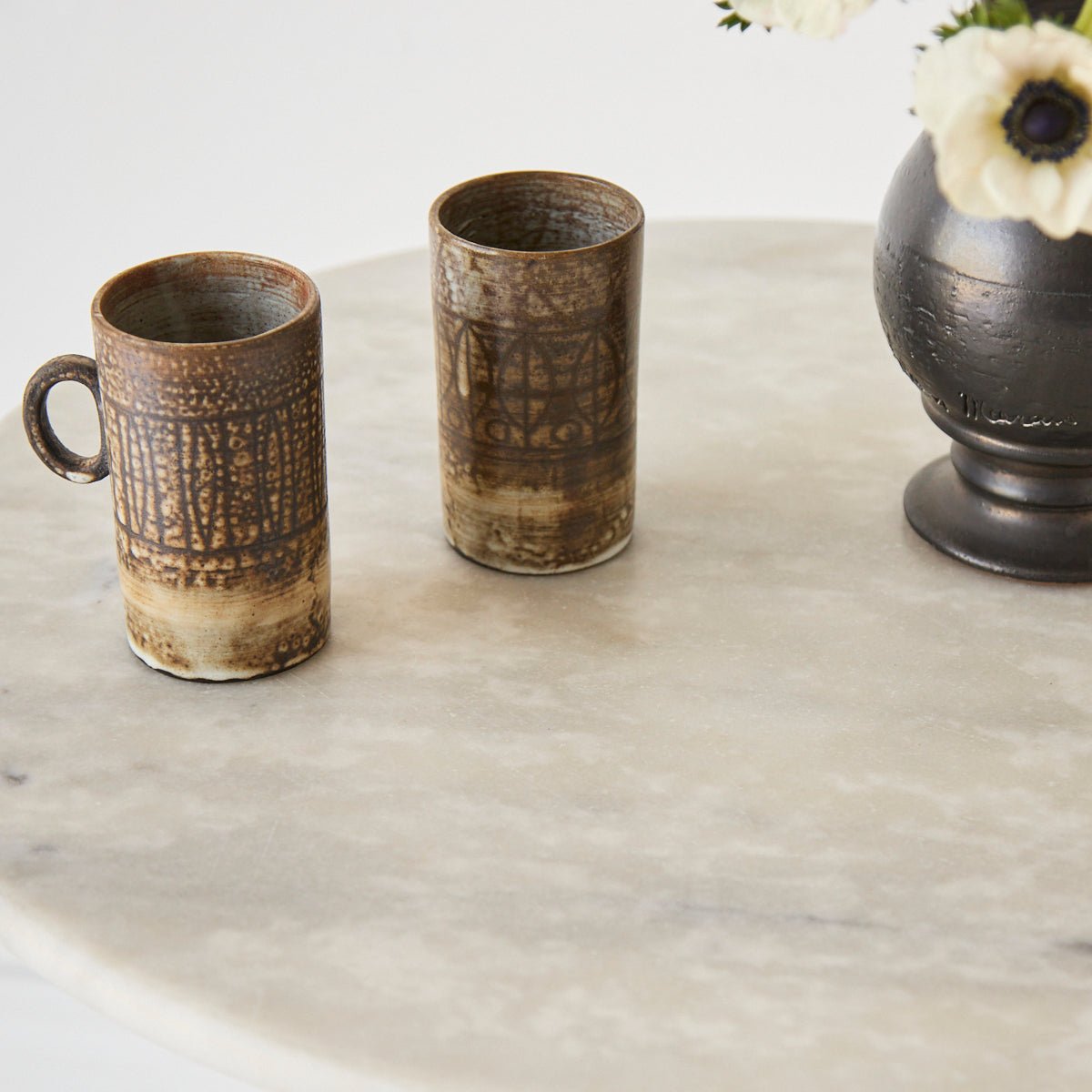 Vintage Marble Pedestal Table - elsie green - furniture