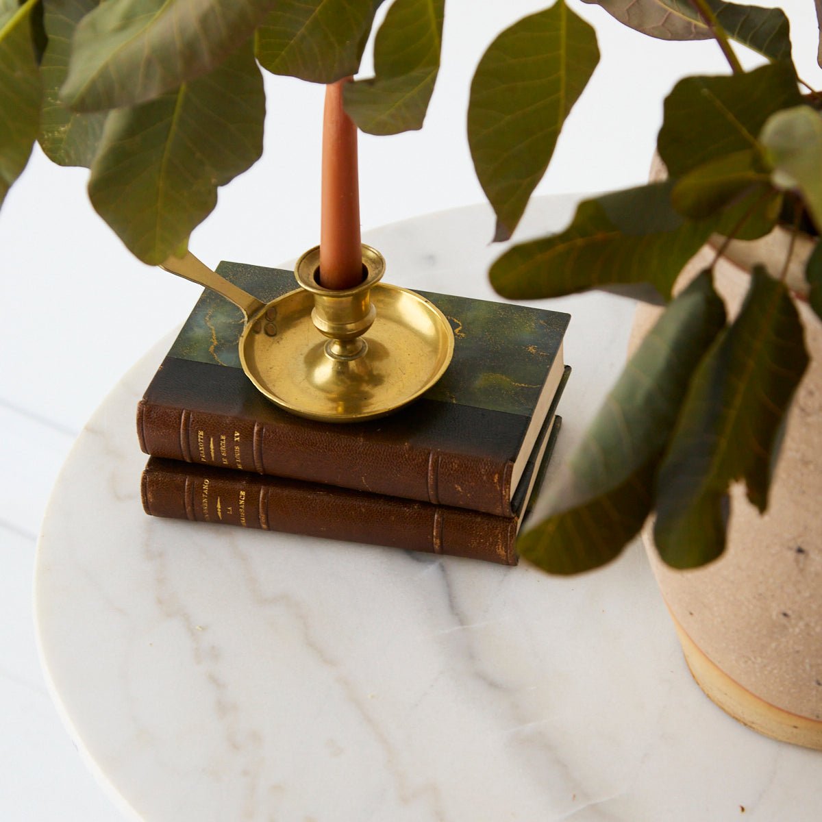 Vintage Marble Pedestal Table - elsie green - furniture