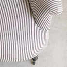 Vintage Napoleon Arm Chair | Black Ticking Stripe - elsie green - furniture