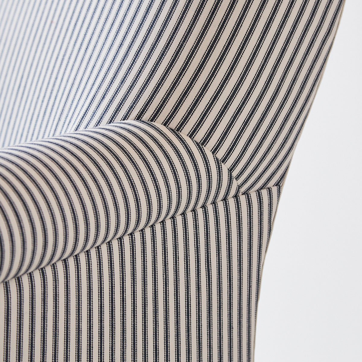 Vintage Napoleon Arm Chair | Indigo Ticking - elsie green - Furniture