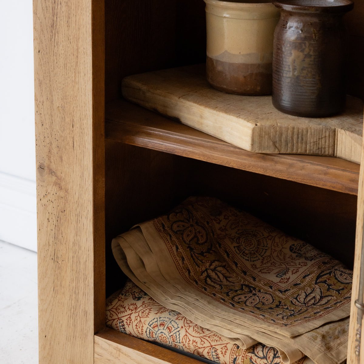 Vintage Oak Linen Cabinet - elsie green - furniture