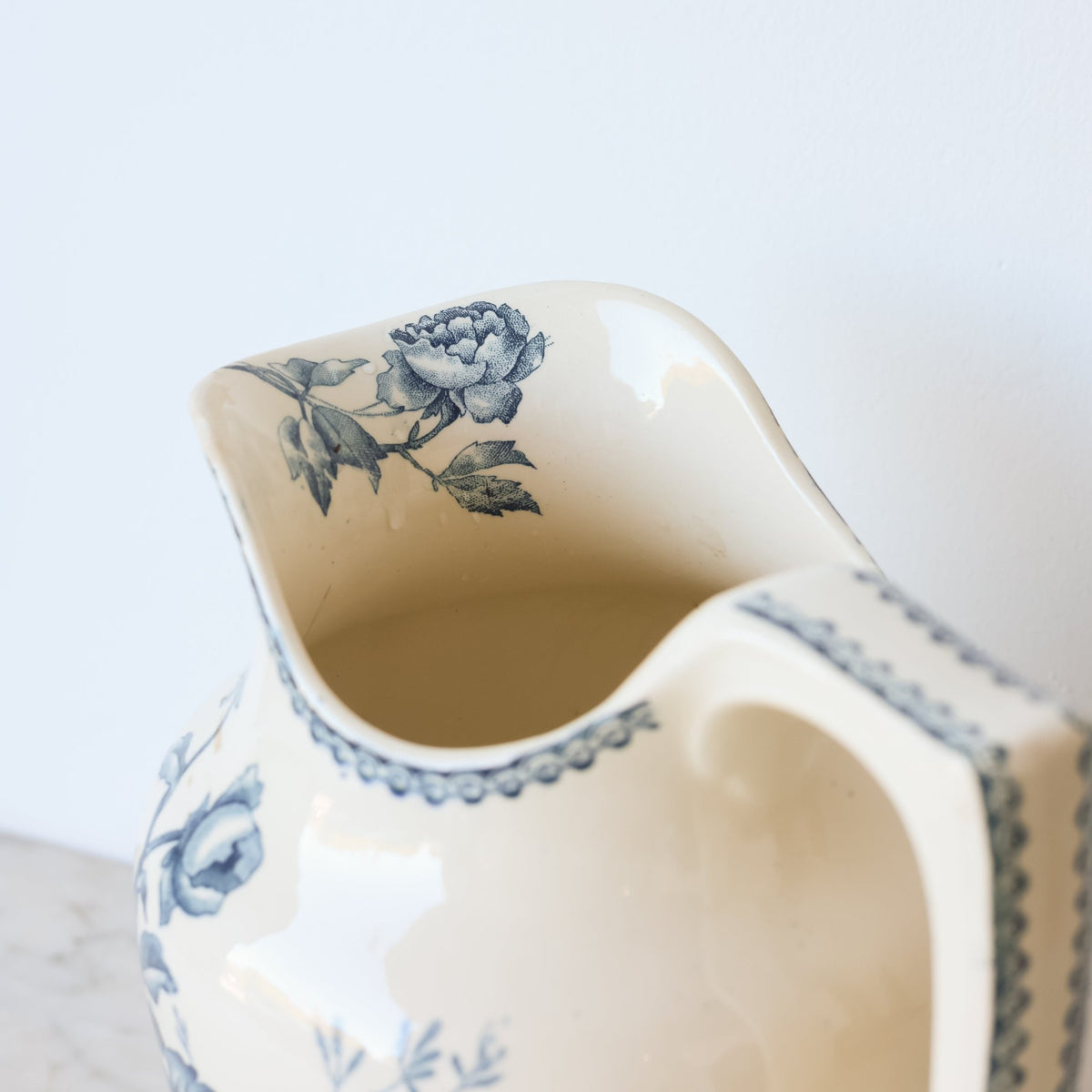 Vintage Pivoine Transferware Pitcher - elsie green - the french kitchen