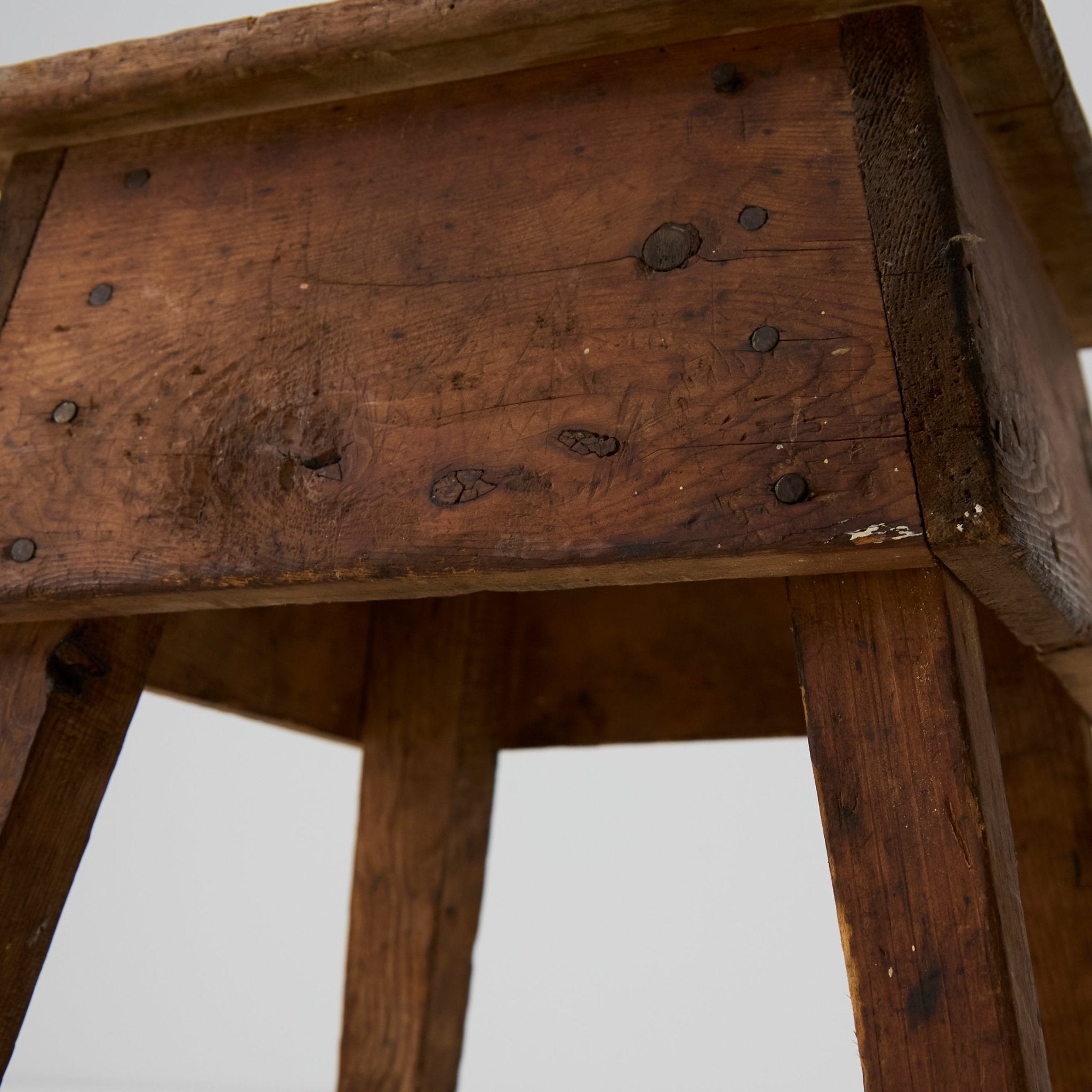 Vintage Raw Wood Stool - elsie green - furniture
