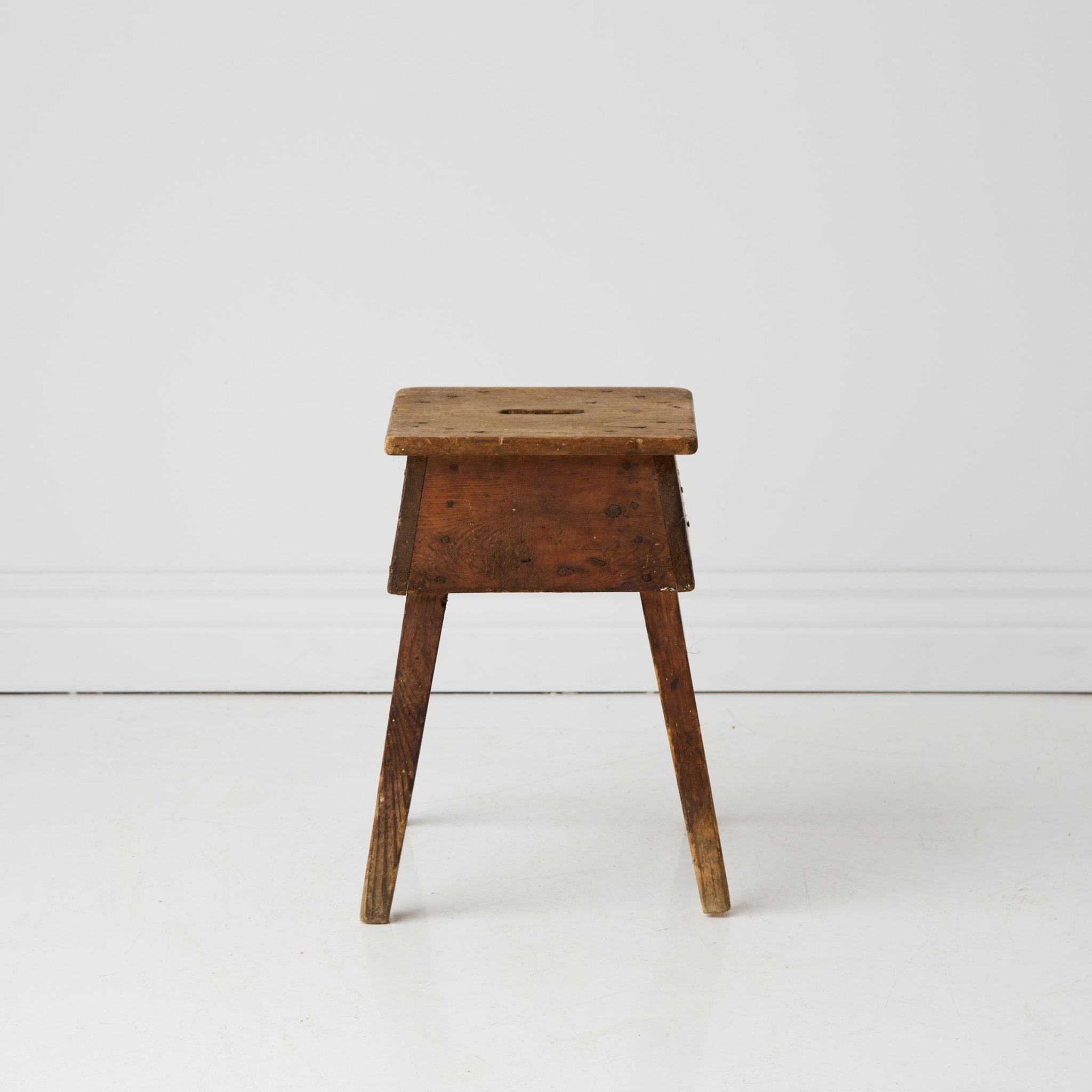 Vintage Raw Wood Stool - elsie green - furniture