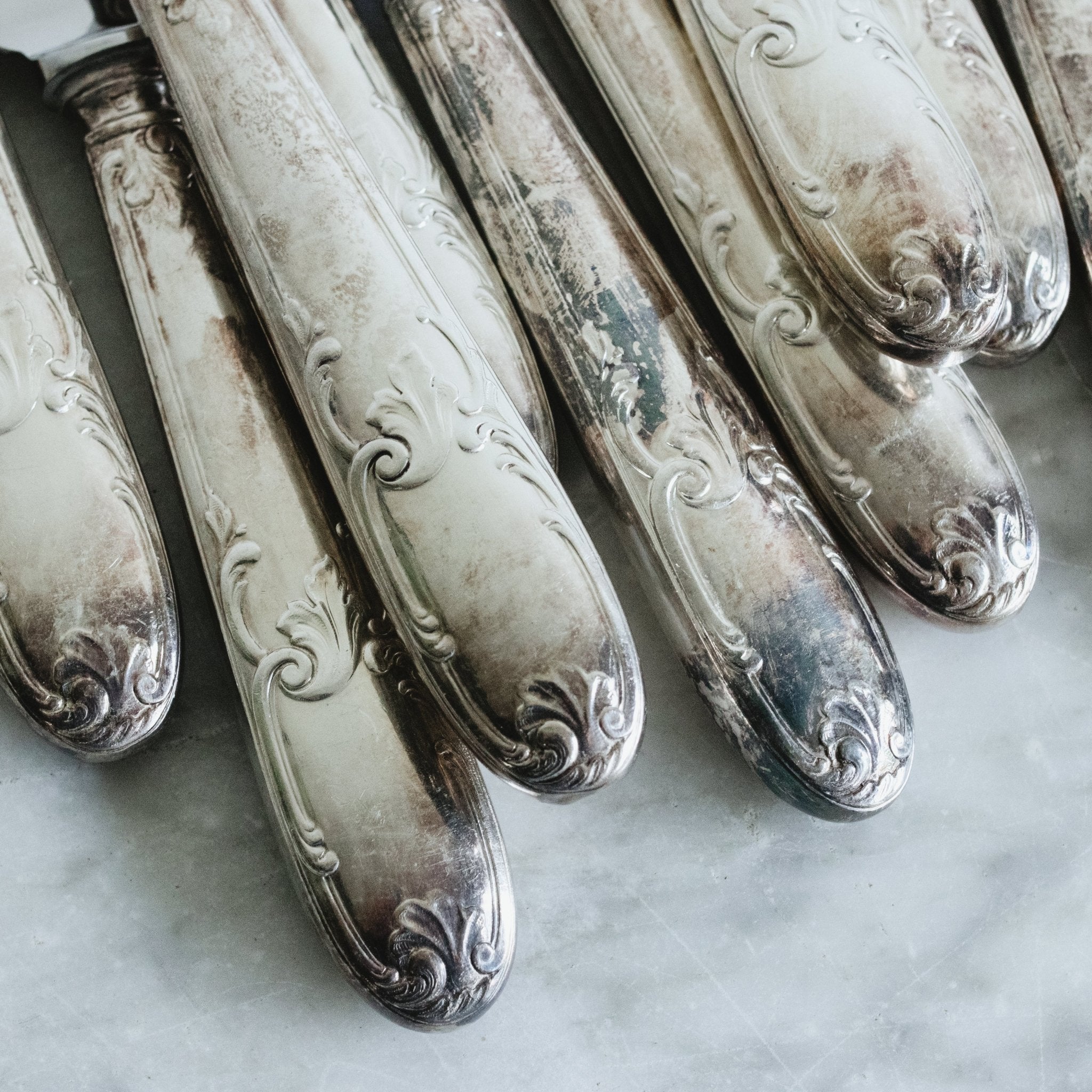 Vintage Silver Knife Set Of 10 - elsie green - The French Kitchen