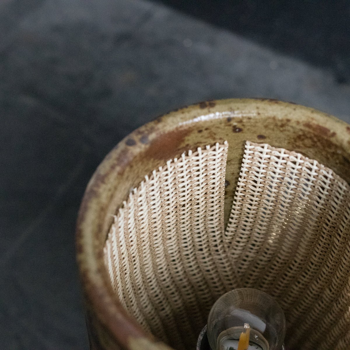 Vintage Stoneware Accent Lamp - elsie green - decor