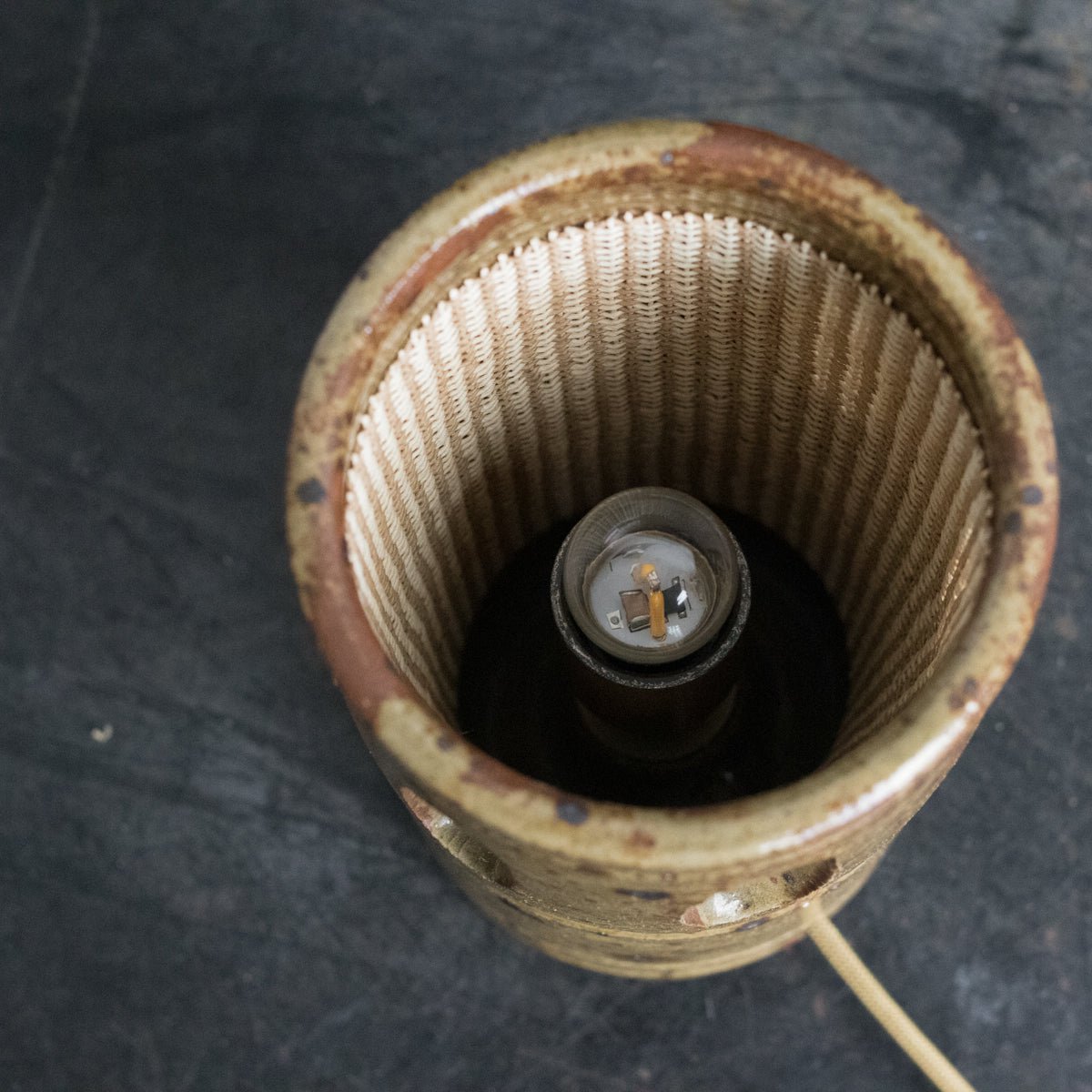 Vintage Stoneware Accent Lamp - elsie green - decor