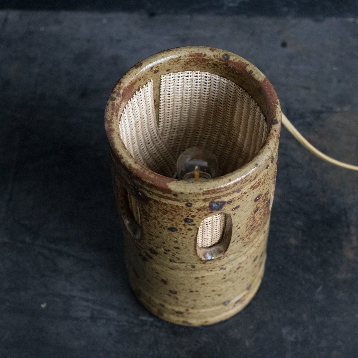 Vintage Stoneware Accent Lamp - elsie green - decor