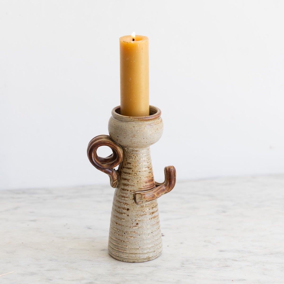 Vintage Stoneware Candlestick - elsie green - decor