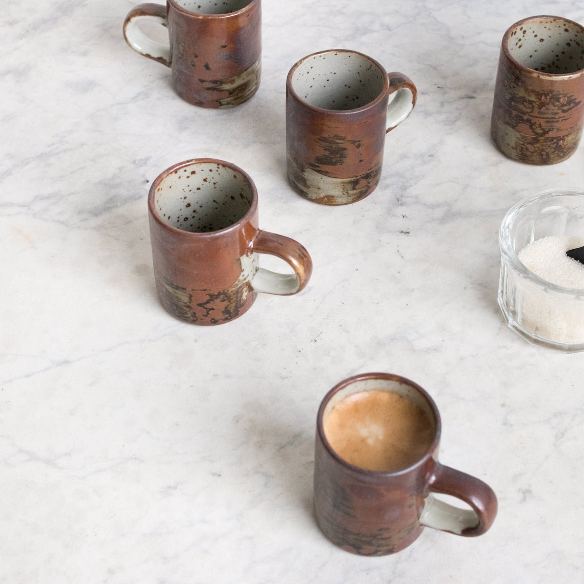 Vintage Stoneware Demitasse Cup Set Of 5 - elsie green - The French Kitchen