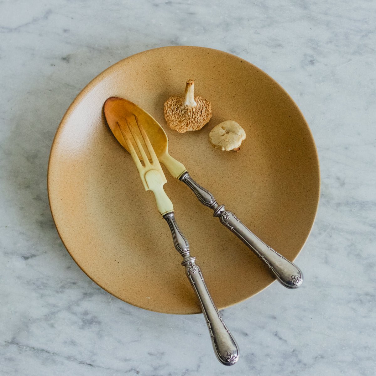 Vintage Stoneware Platter with Bone Serving Set - elsie green - The French Kitchen