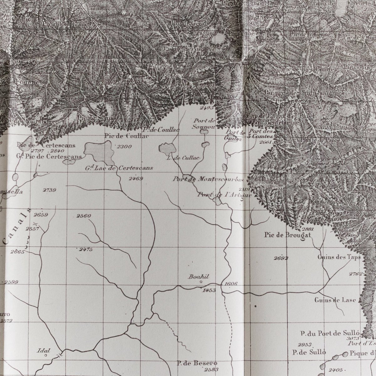 Vintage Topographic Map | Western Pyrenees - elsie green - decor