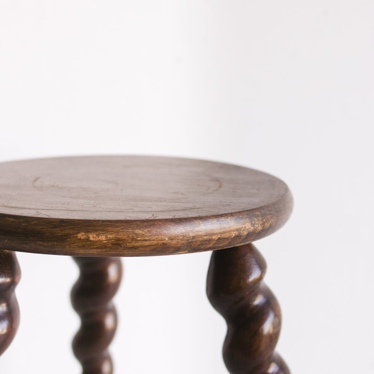 Vintage Tripod Stool with Twist Legs - elsie green - furniture