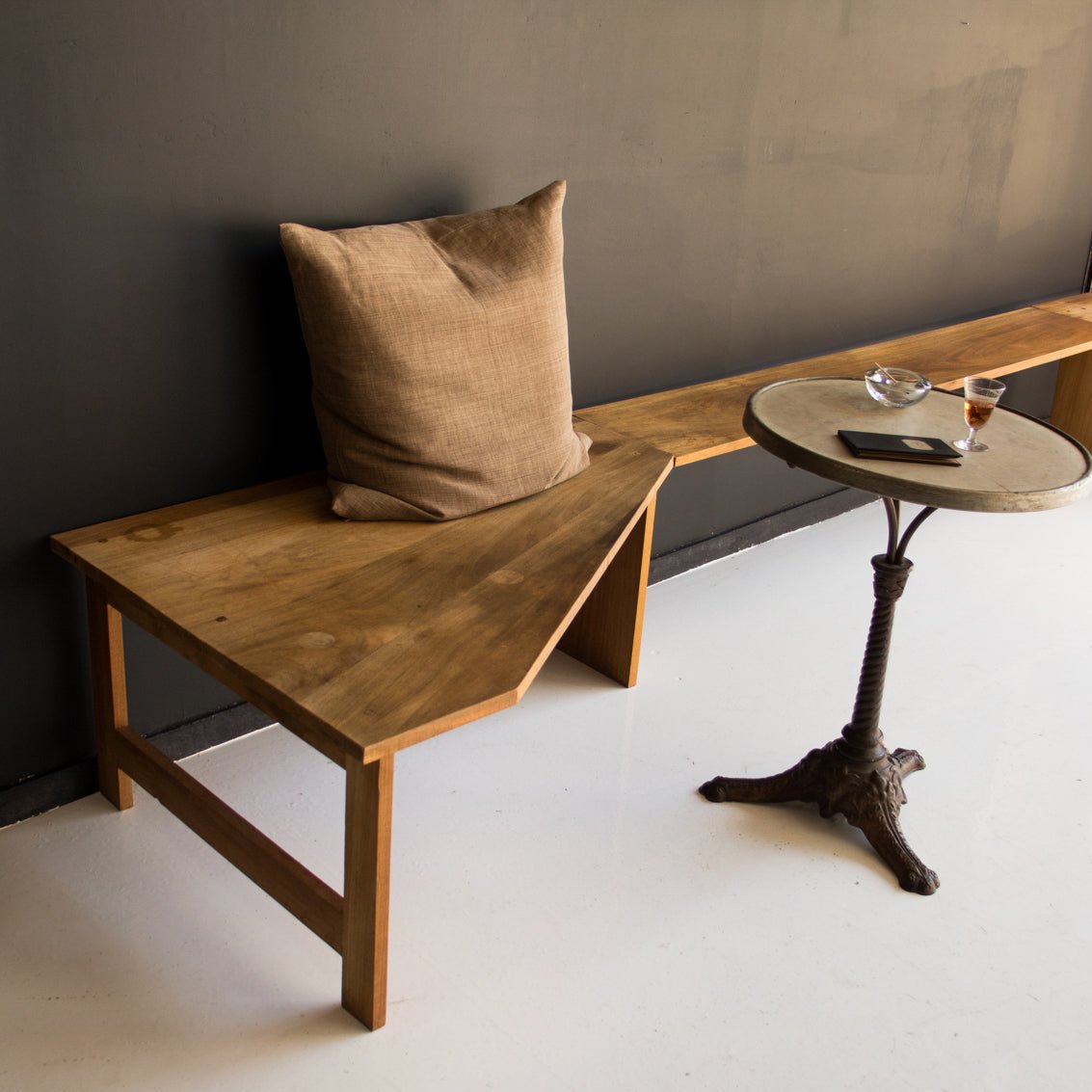 Vintage Walnut Banquette - elsie green - furniture