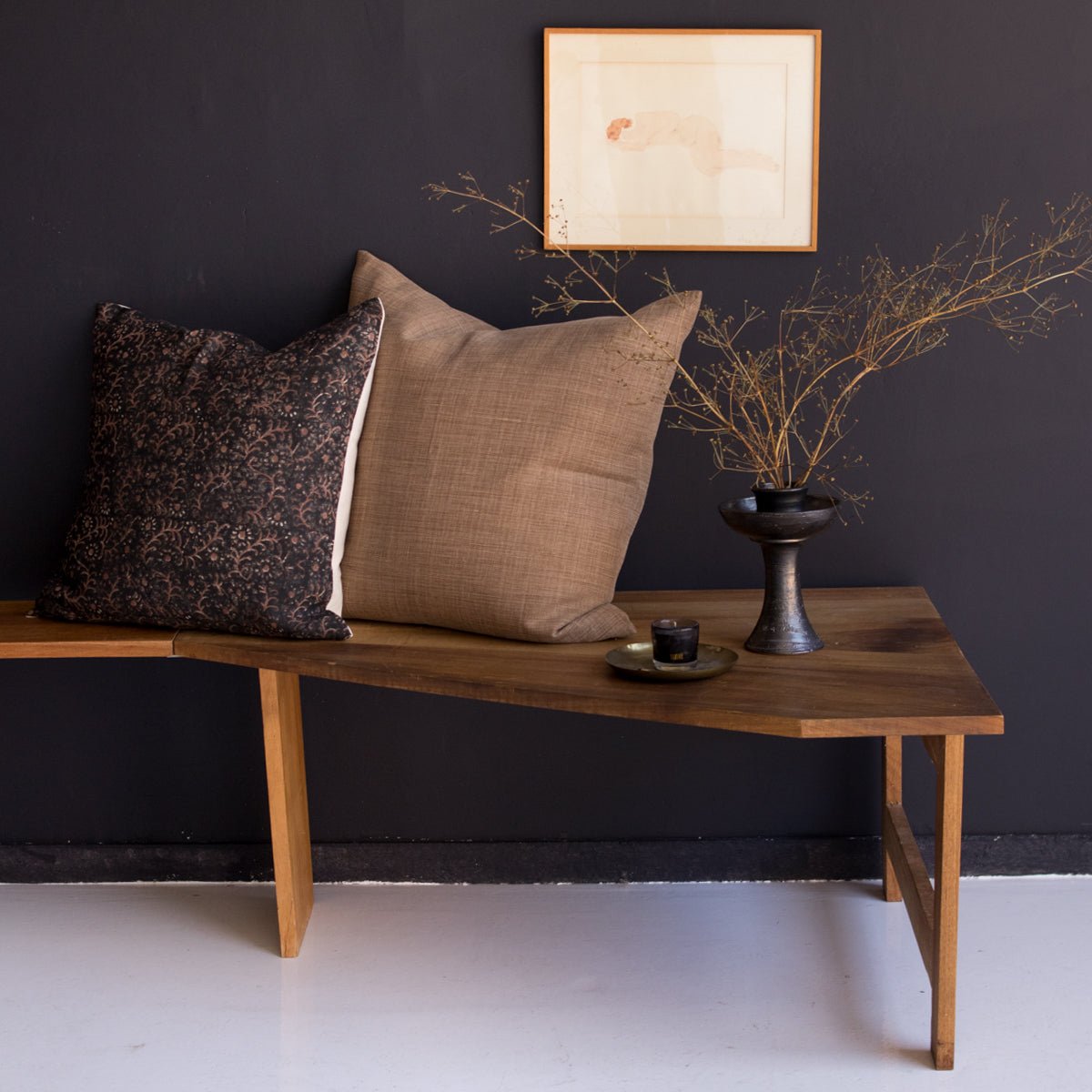 Vintage Walnut Banquette - elsie green - furniture