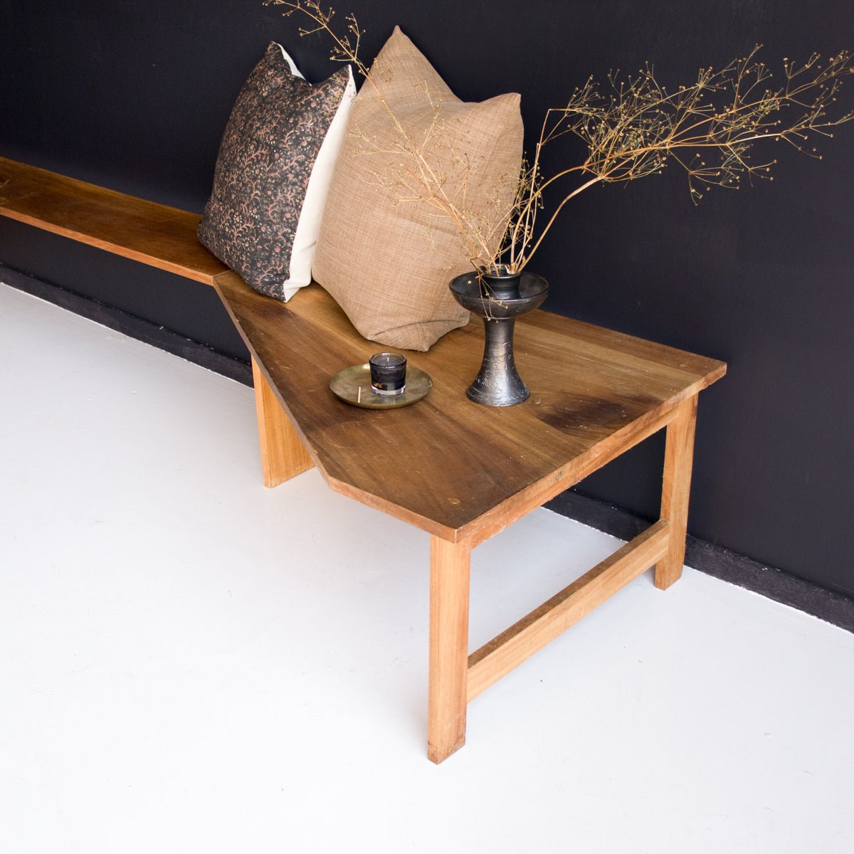 Vintage Walnut Banquette - elsie green - furniture