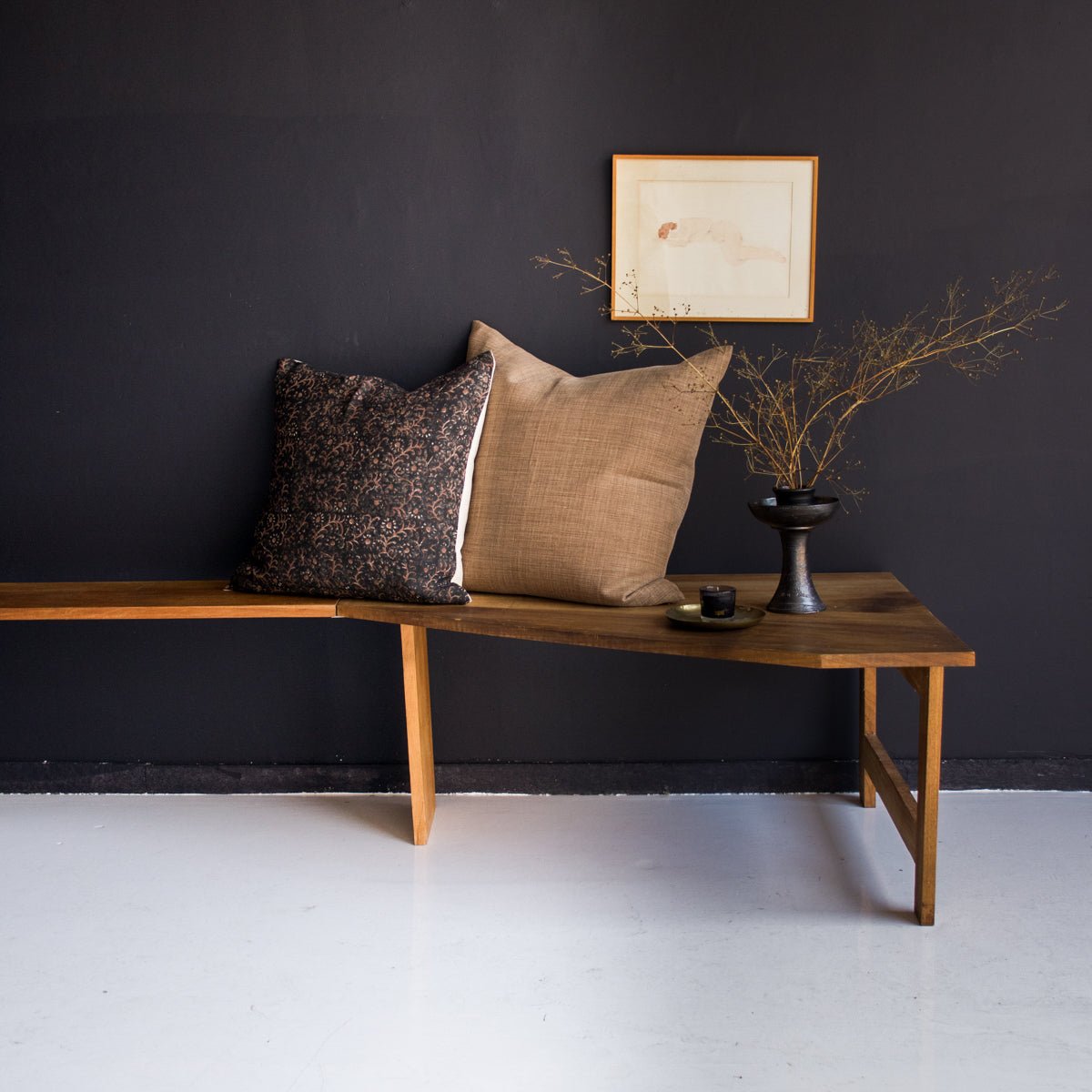 Vintage Walnut Banquette - elsie green - furniture