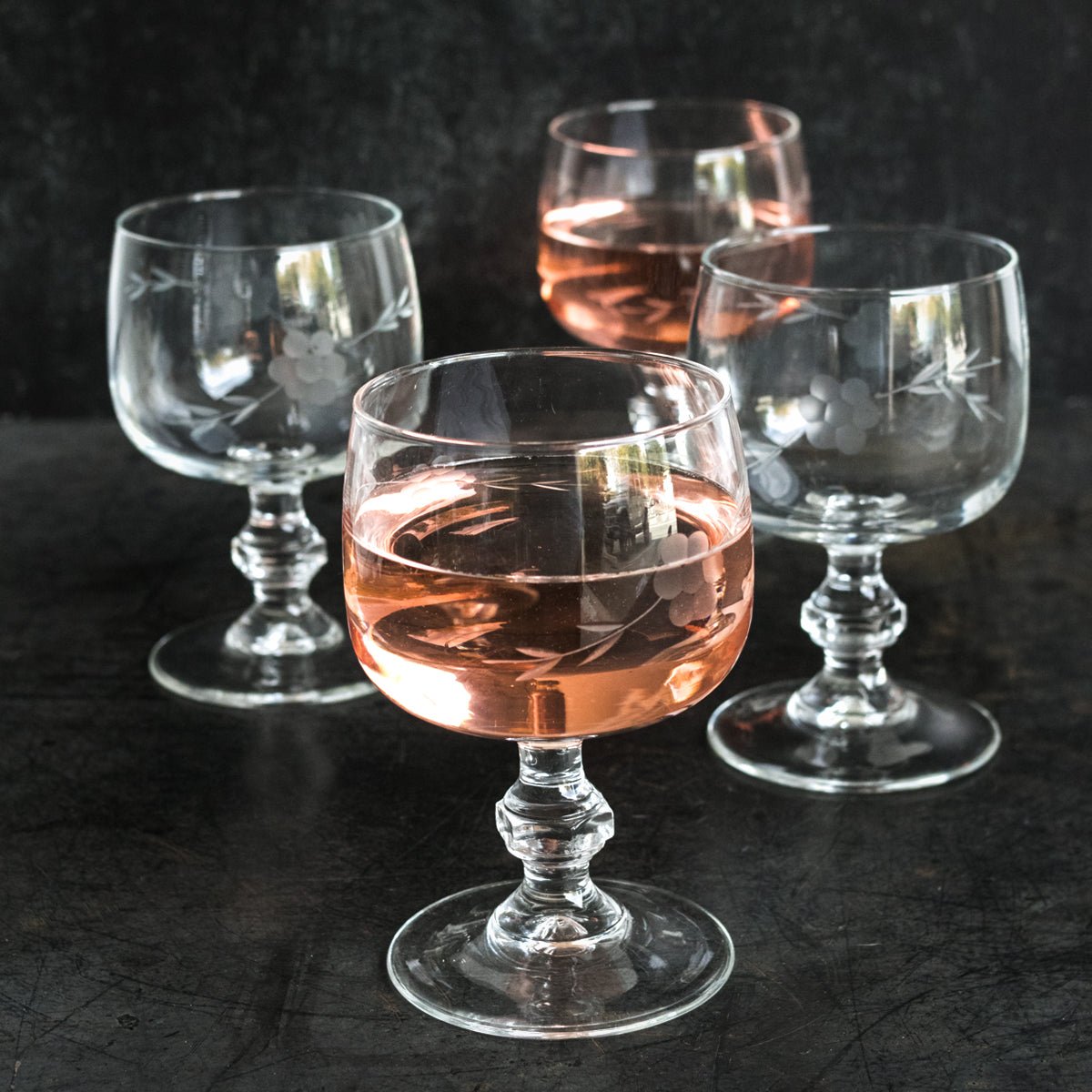 Vintage Wine Glass Set Of 4 - elsie green - The French Kitchen