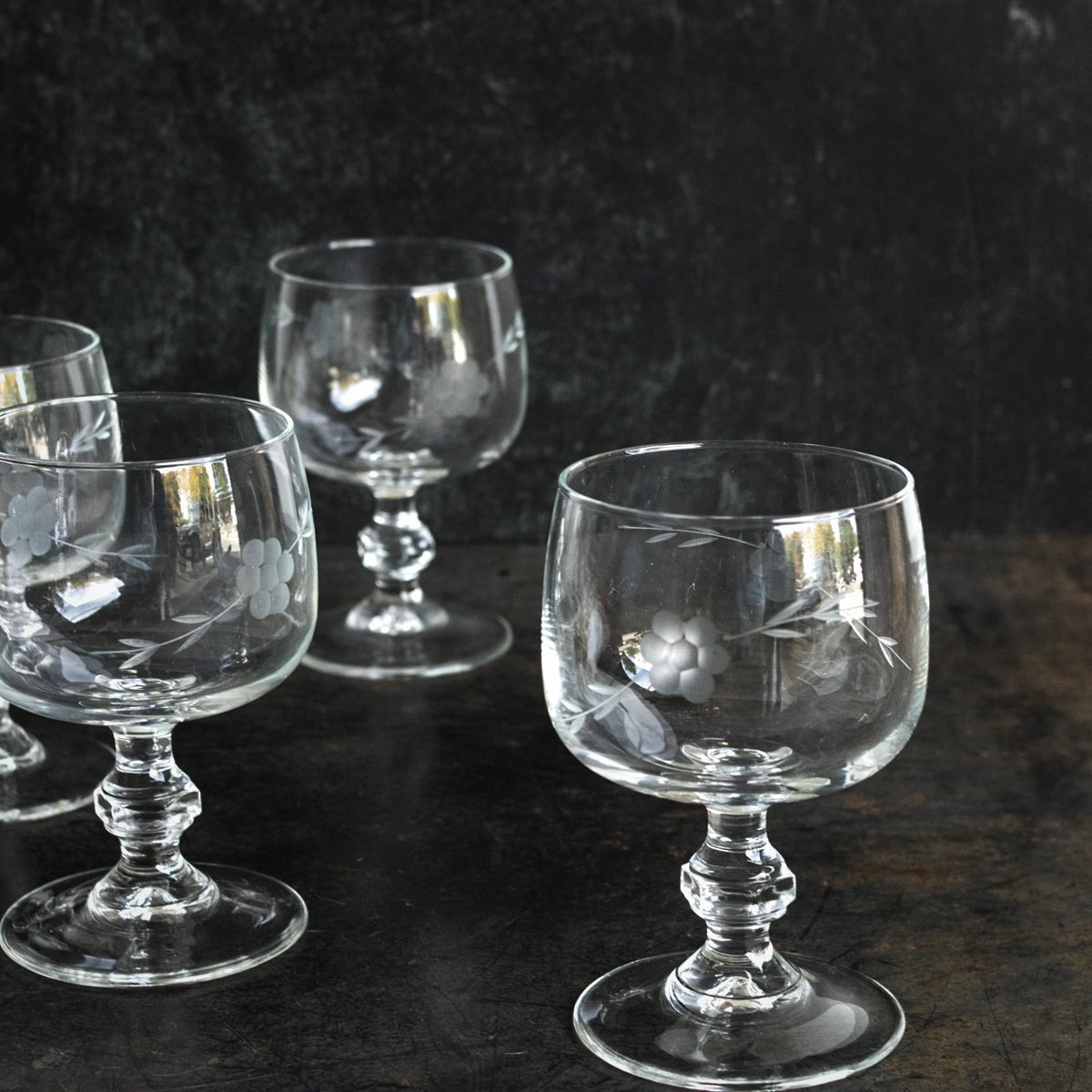 Vintage Wine Glass Set Of 4 - elsie green - The French Kitchen