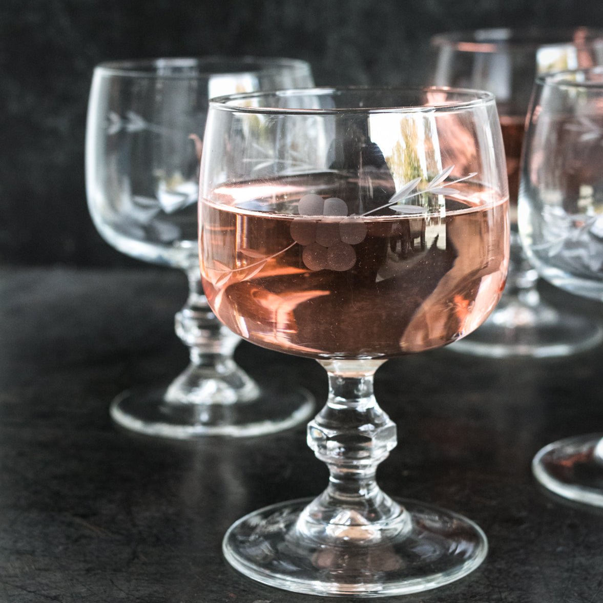 Vintage Wine Glass Set Of 4 - elsie green - The French Kitchen