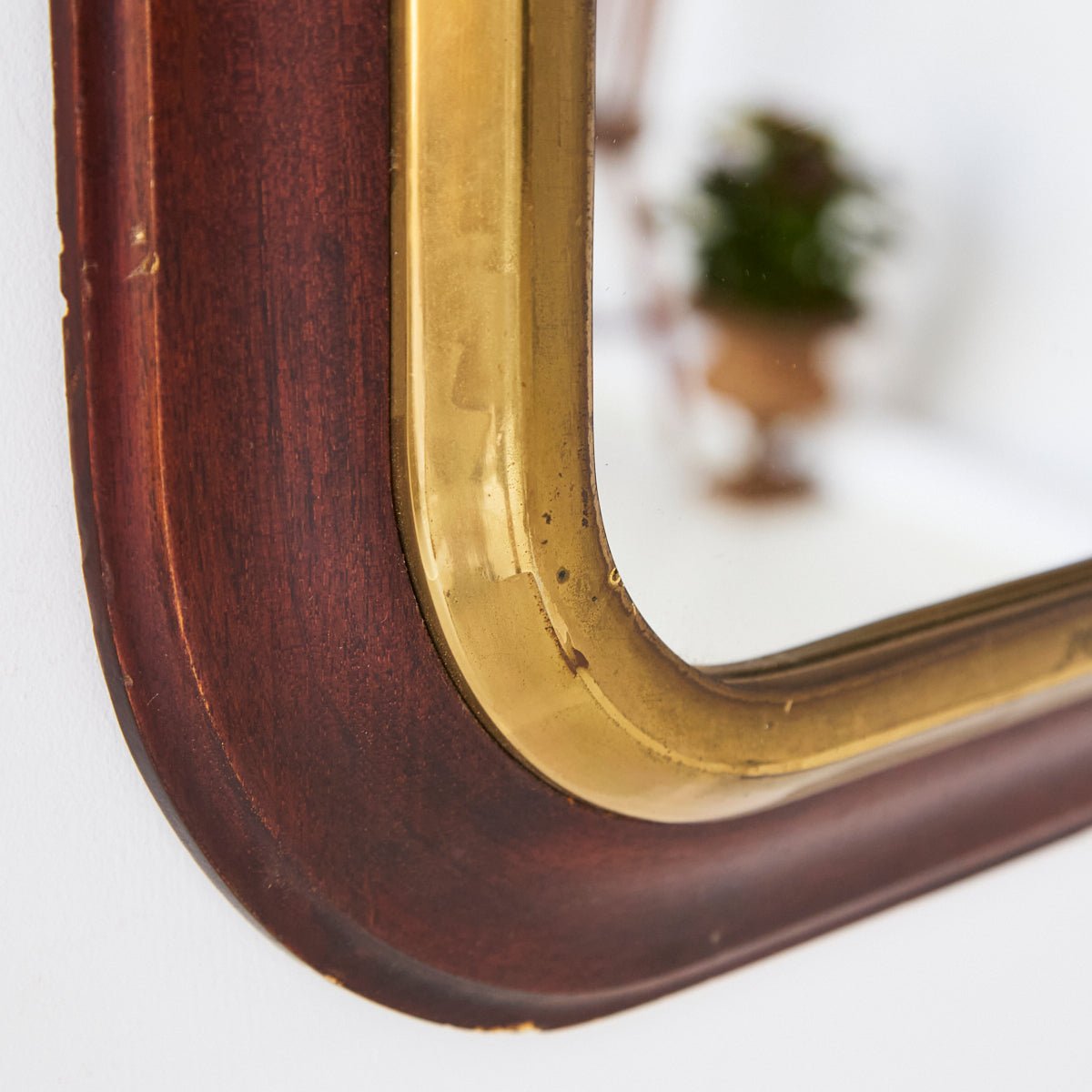 Vintage Wood and Brass Mirror - elsie green - decor
