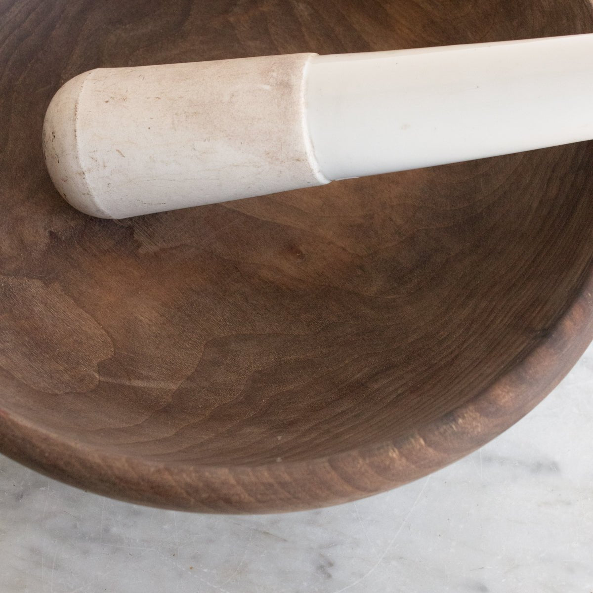 Walnut Mortar with Porcelain Pestle - elsie green - the french kitchen