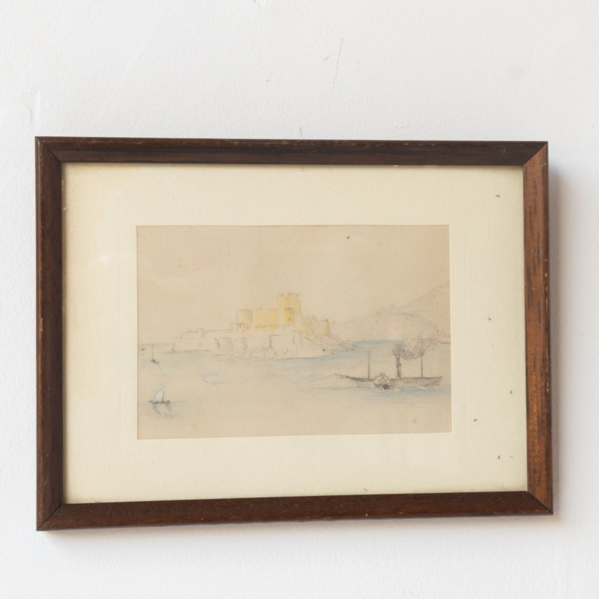Watercolor with Boats and Fortress - elsie green - art