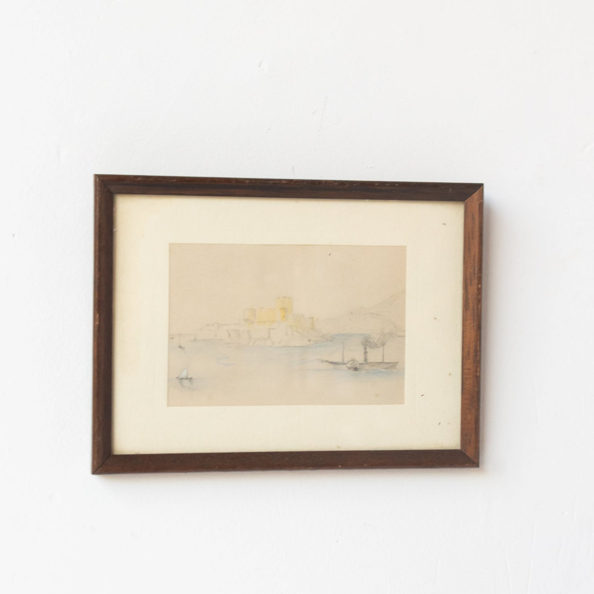 Watercolor with Boats and Fortress - elsie green - art