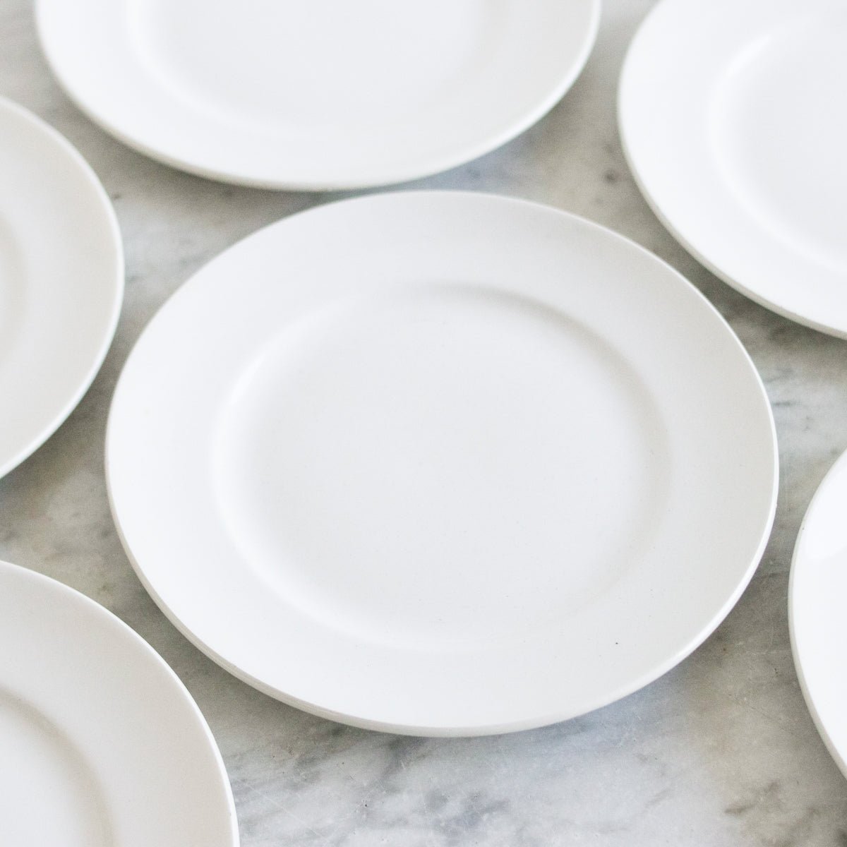 White Porcelain Salad Plate Set of 6 - elsie green - The French Kitchen