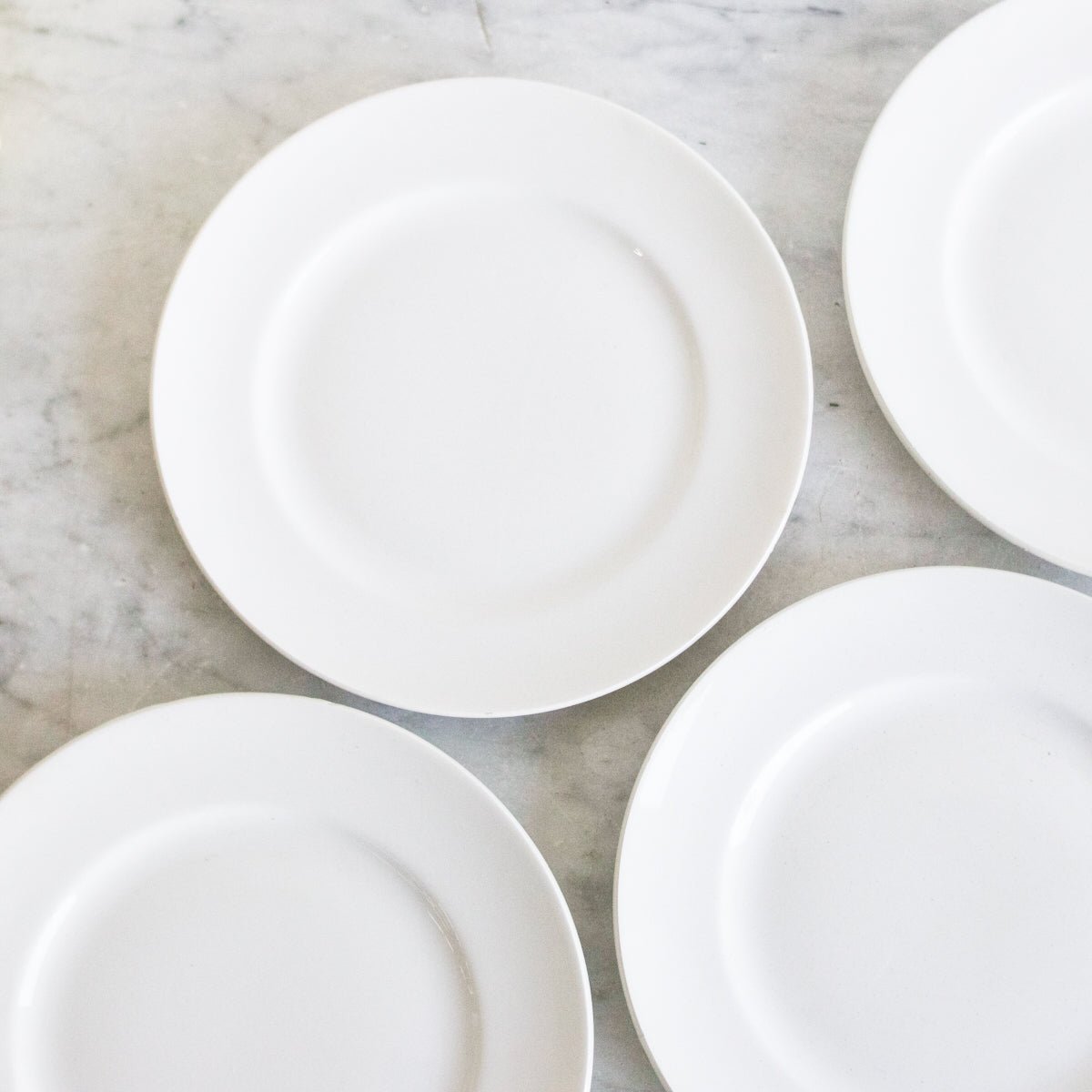 White Porcelain Salad Plate Set of 6 - elsie green - The French Kitchen