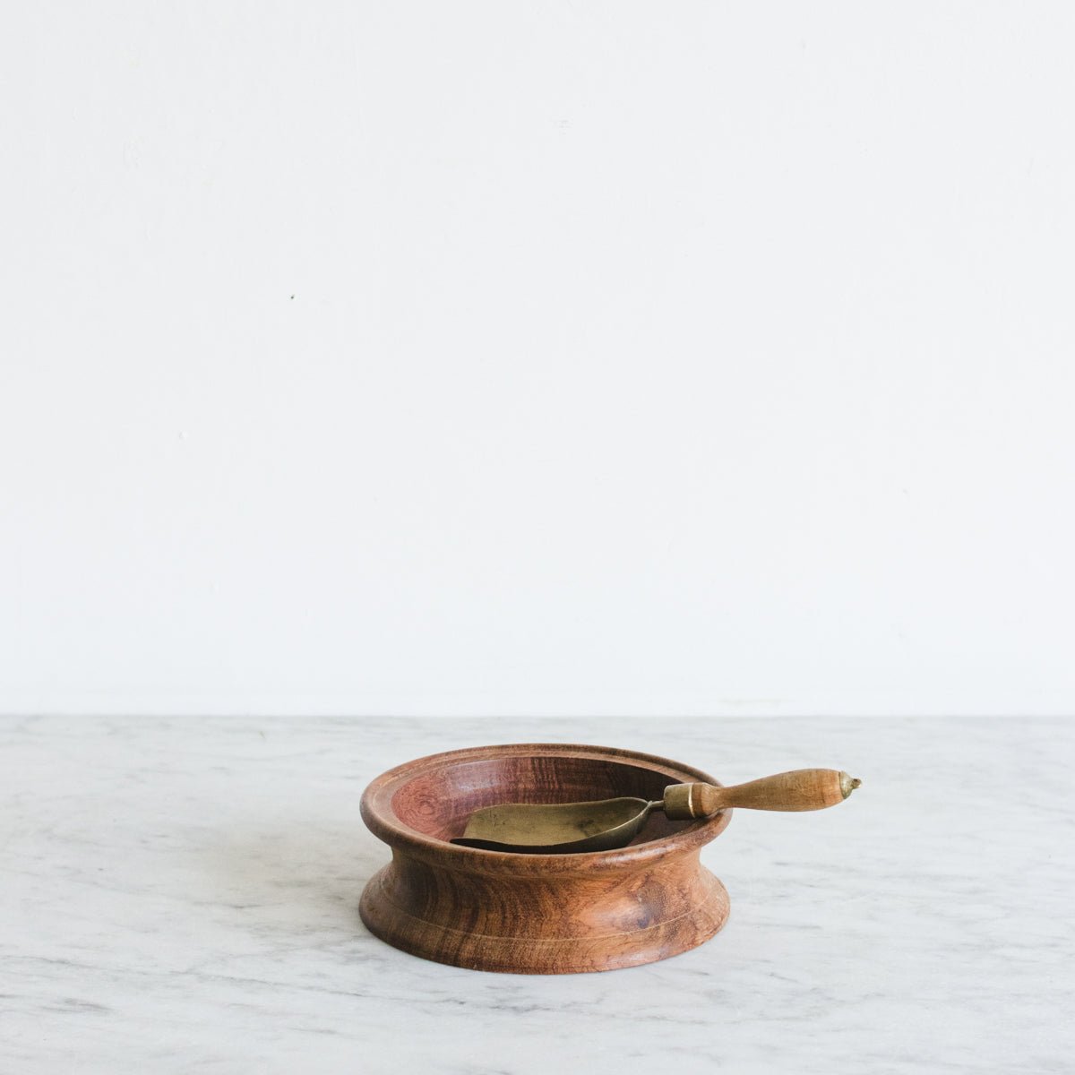 Wood Bowl with Brass Scoop - elsie green - decor
