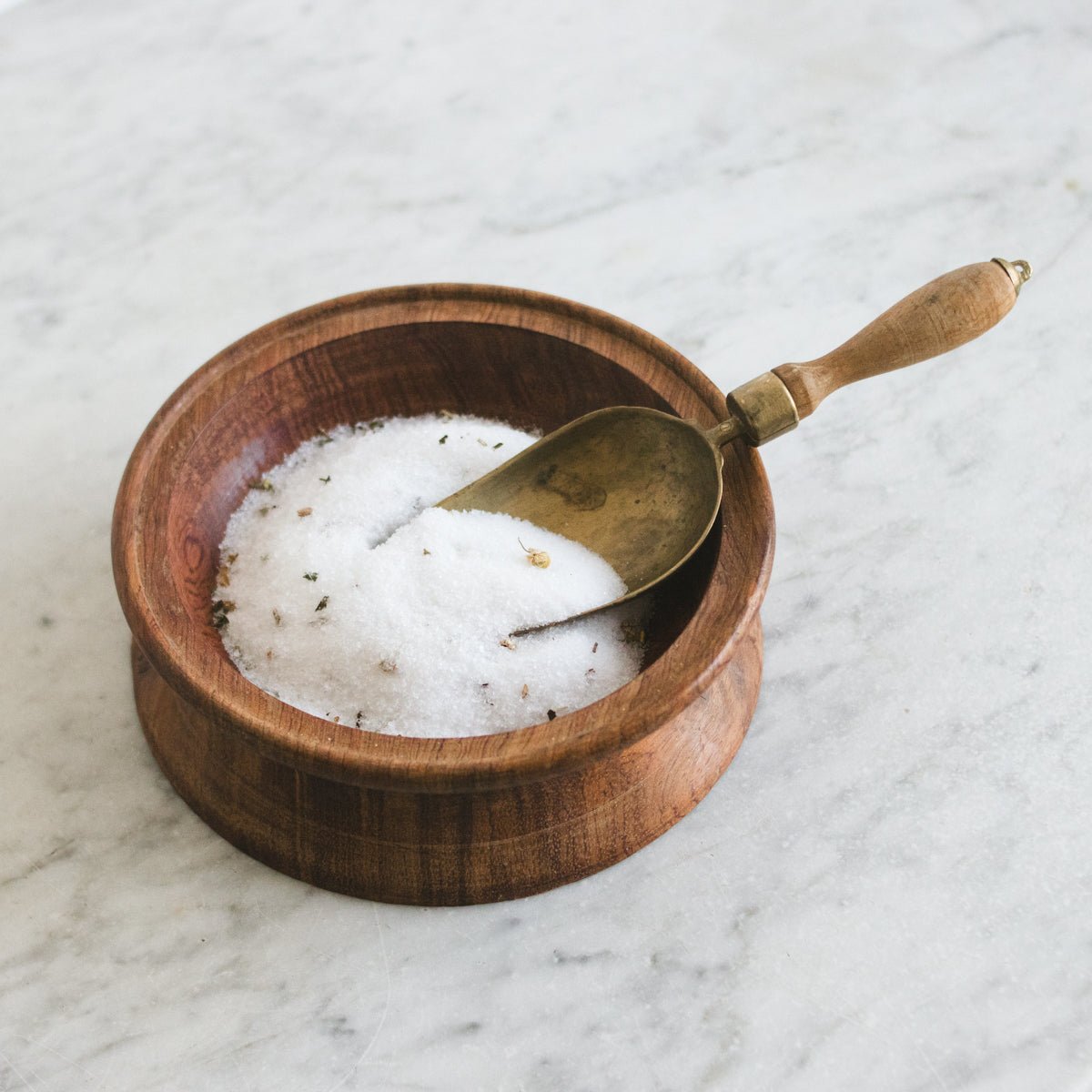 Wood Bowl with Brass Scoop - elsie green - decor