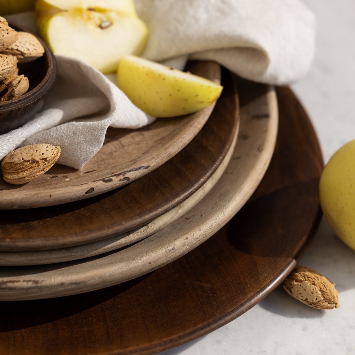 Wood Plate and Small Bowl Set of 6 Pieces - elsie green - the french kitchen