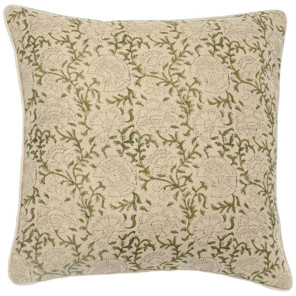 Block Print Pillow Cover | Nisa Mara - elsie green - Textiles