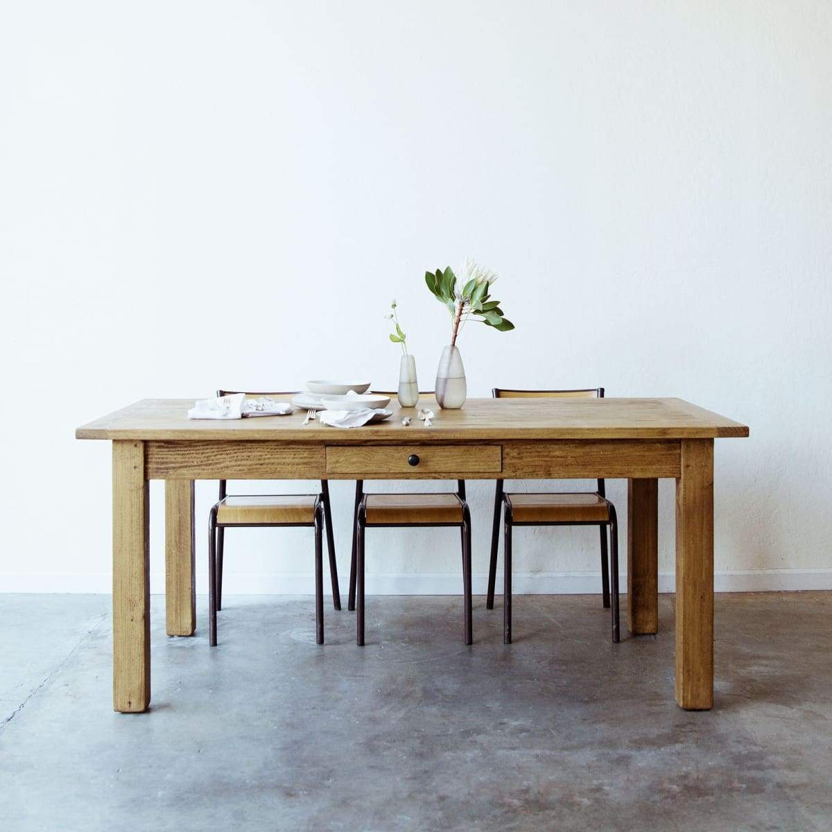 French Inspired Reclaimed Wood Farm Table - elsie green - Custom Furniture