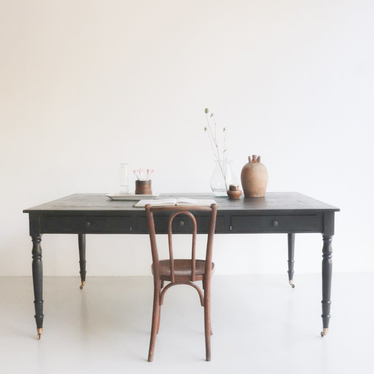 French Inspired Reclaimed Wood Partner's Desk - elsie green - Custom Furniture