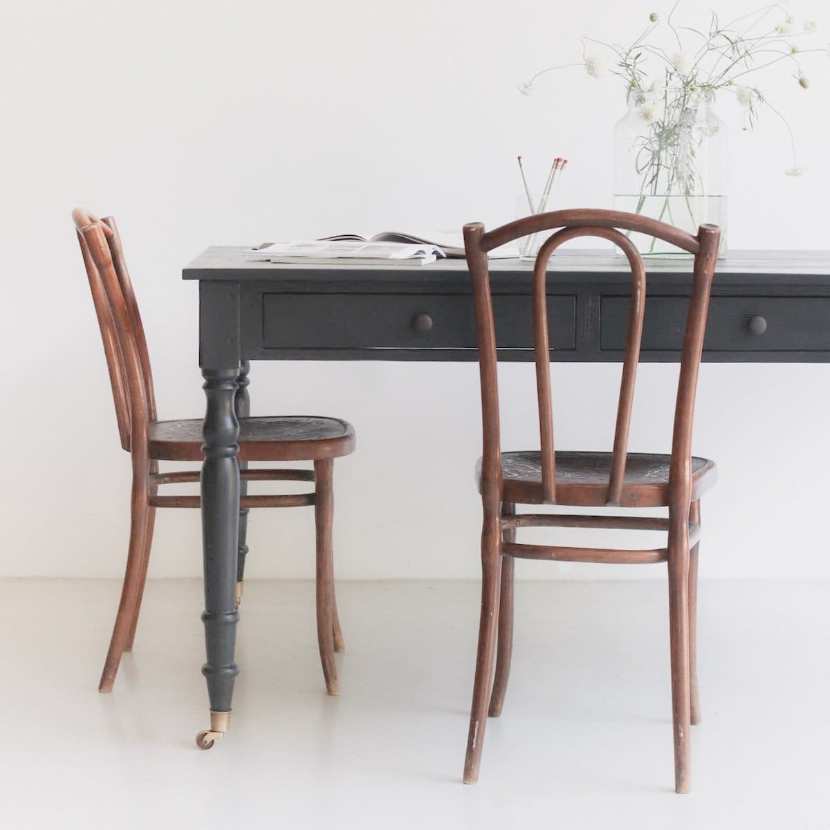 French Inspired Reclaimed Wood Partner's Desk - elsie green - Custom Furniture