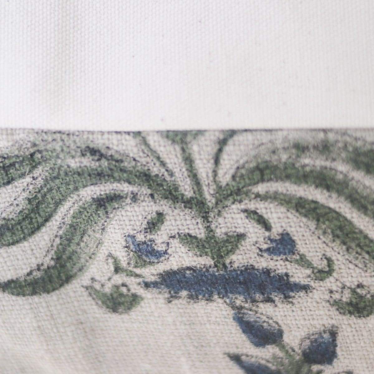 Linen Block Printed Pillow Cover | Fleur Indigo - elsie green - Textiles