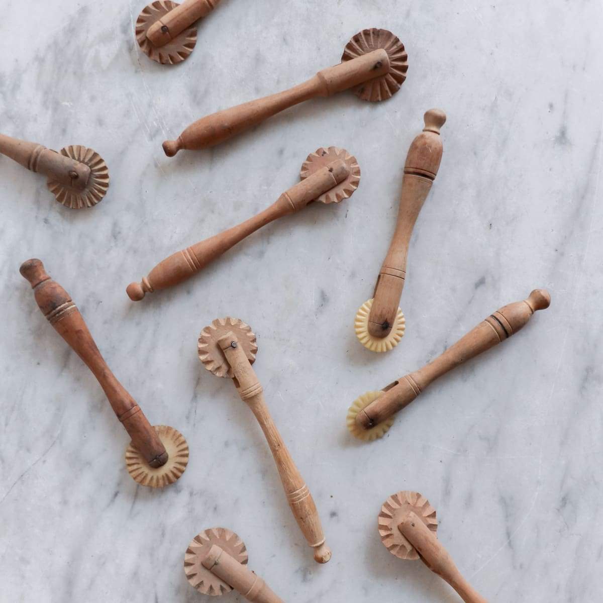 Pair of Fluted Wood Pastry Cutters - elsie green - The French Kitchen