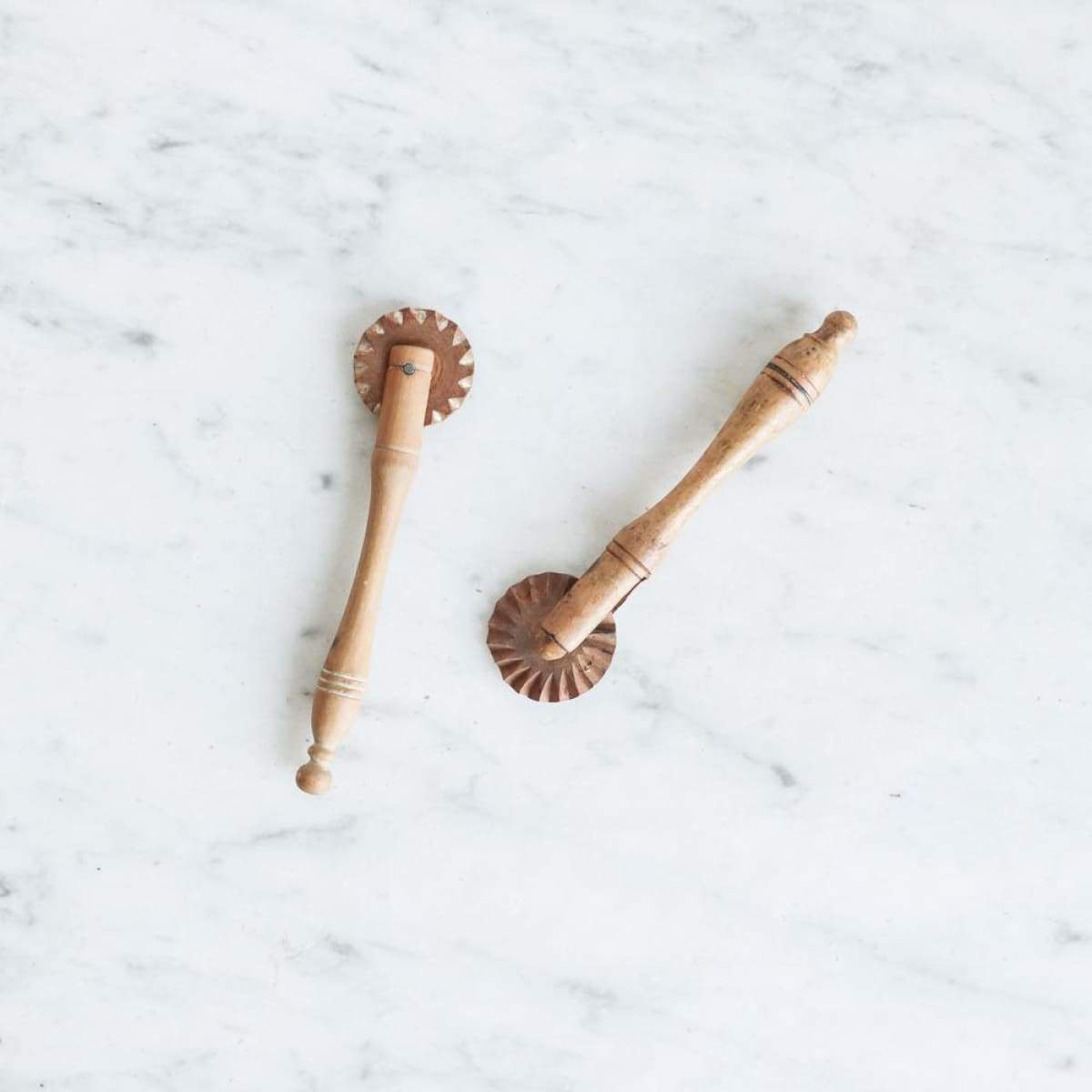 Pair of Fluted Wood Pastry Cutters - elsie green - The French Kitchen