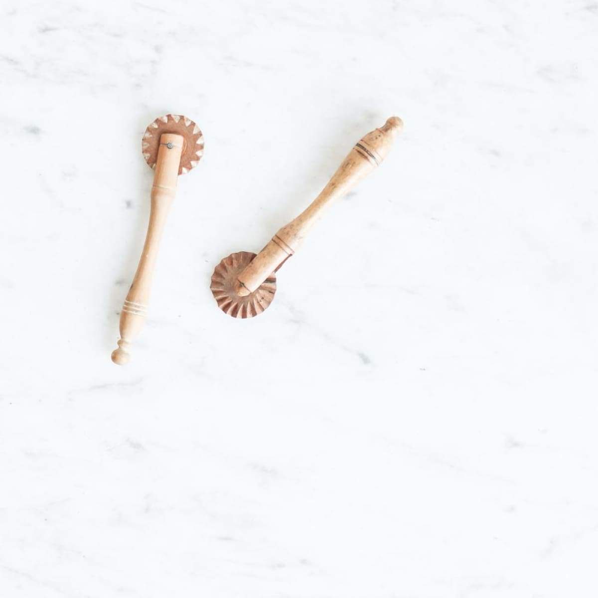 Pair of Fluted Wood Pastry Cutters - elsie green - The French Kitchen