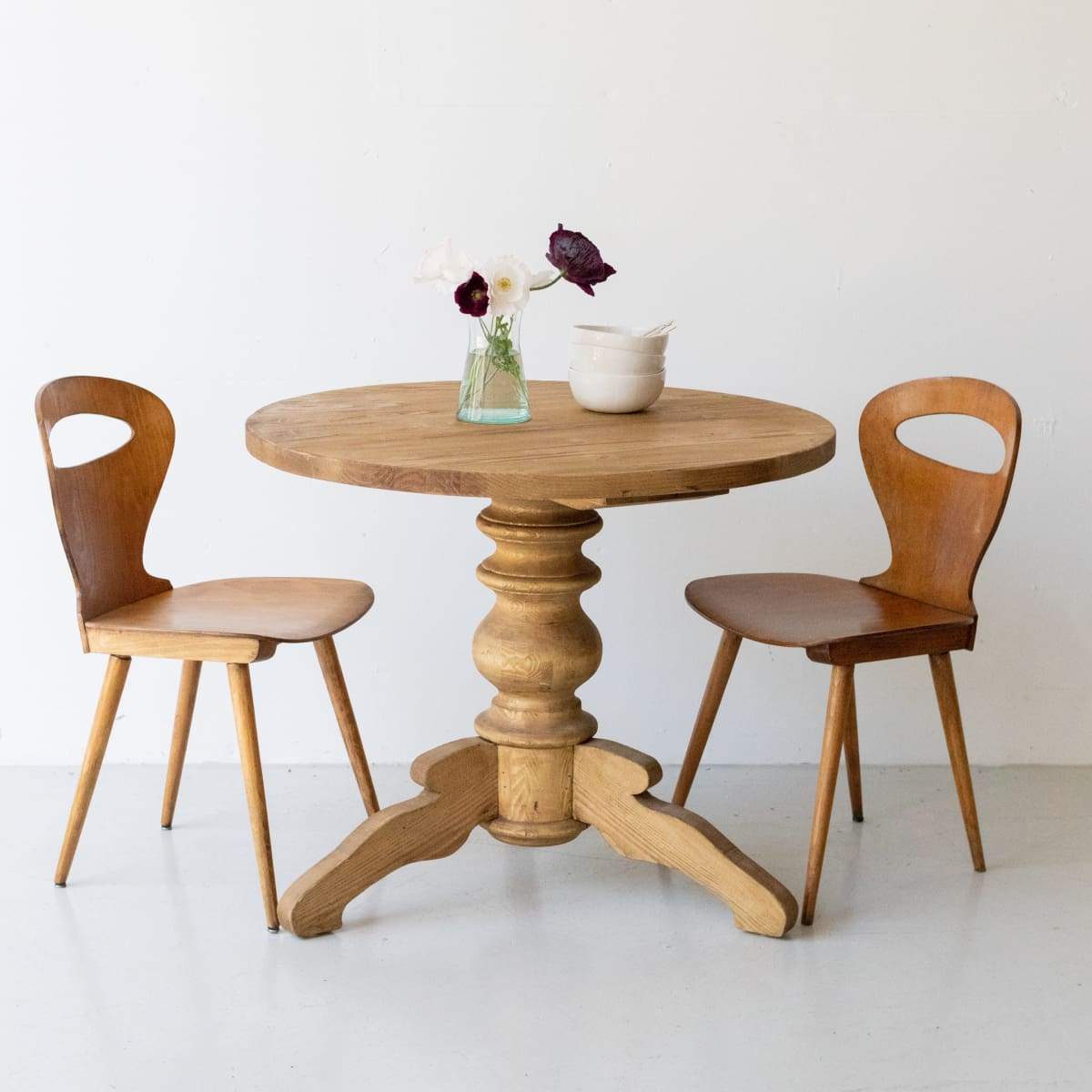 Reclaimed Wood Pedestal Table - elsie green - Custom Furniture
