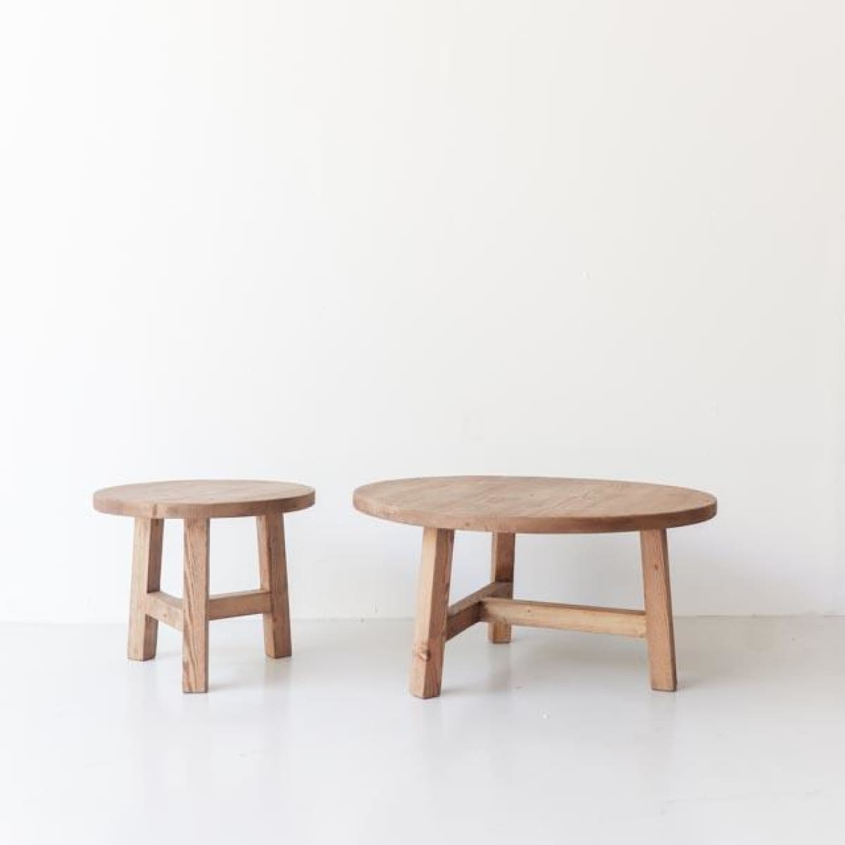 Reclaimed Wood Round Coffee Table - elsie green - Custom Furniture