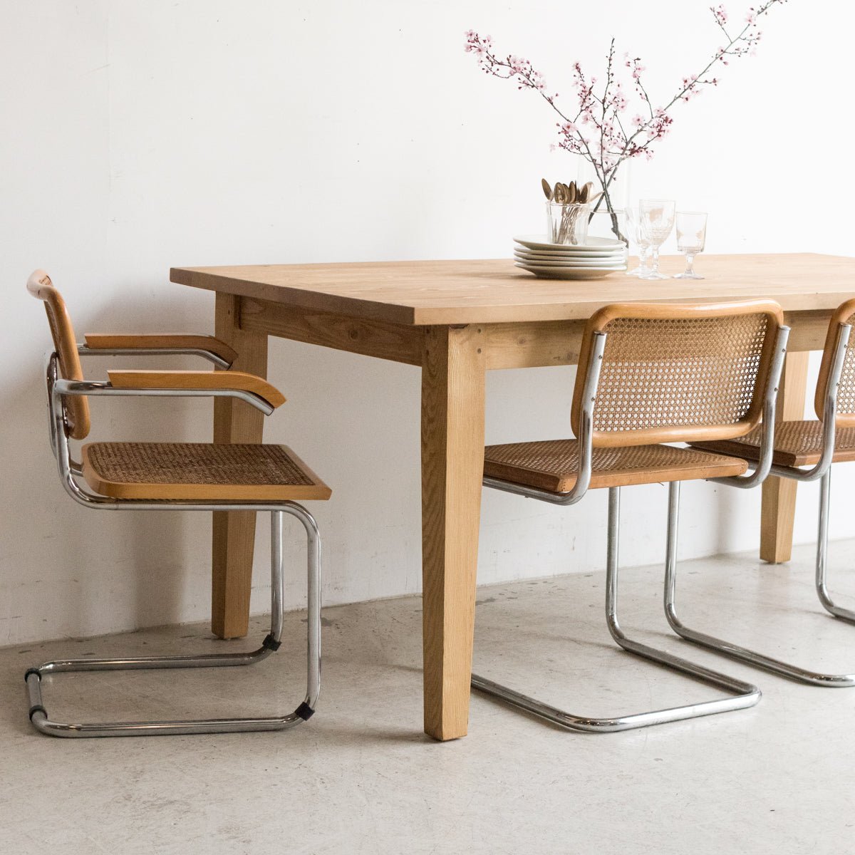 Shaker Inspired Reclaimed Wood Farm Table - elsie green - Custom Furniture