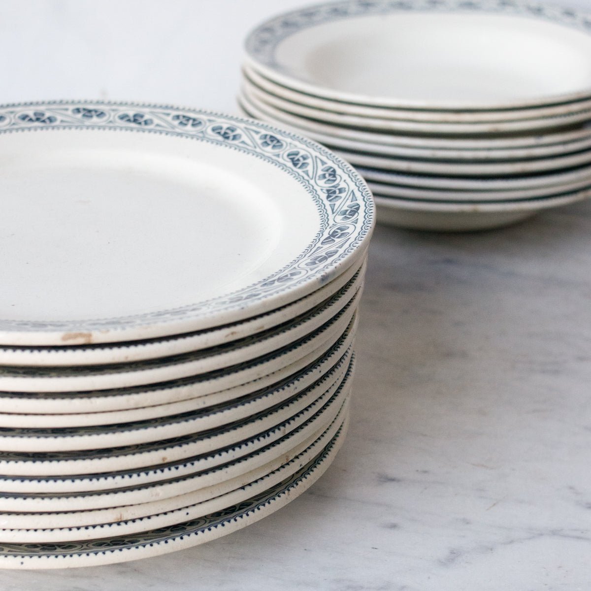 Transferware with Clover Matched Set of 4 - elsie green - The French Kitchen