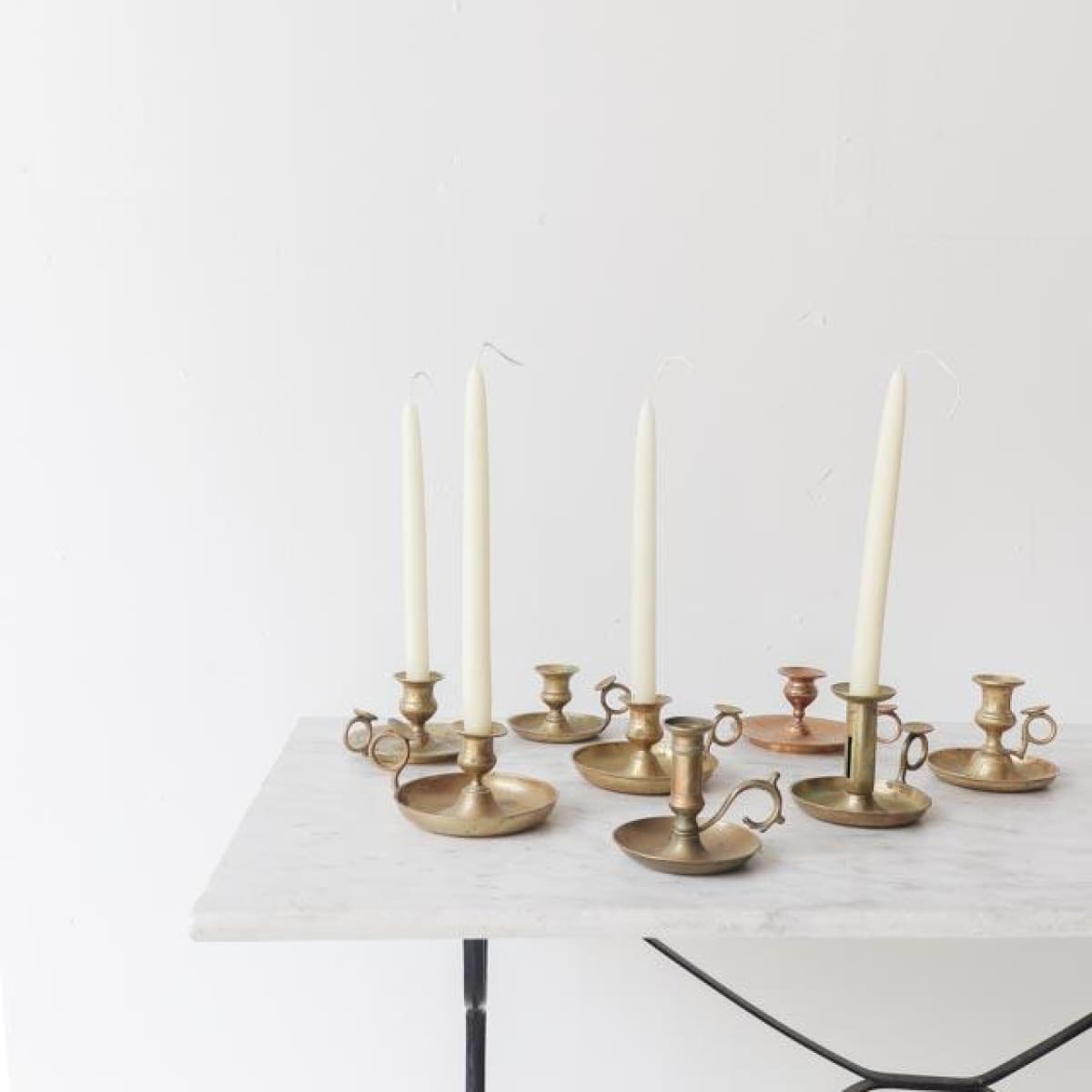 Vintage Brass Chamber Candlestick - elsie green - Decor